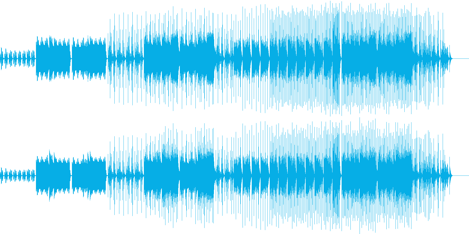 ほのぼのとしたピアノとリコーダーの曲の再生済みの波形