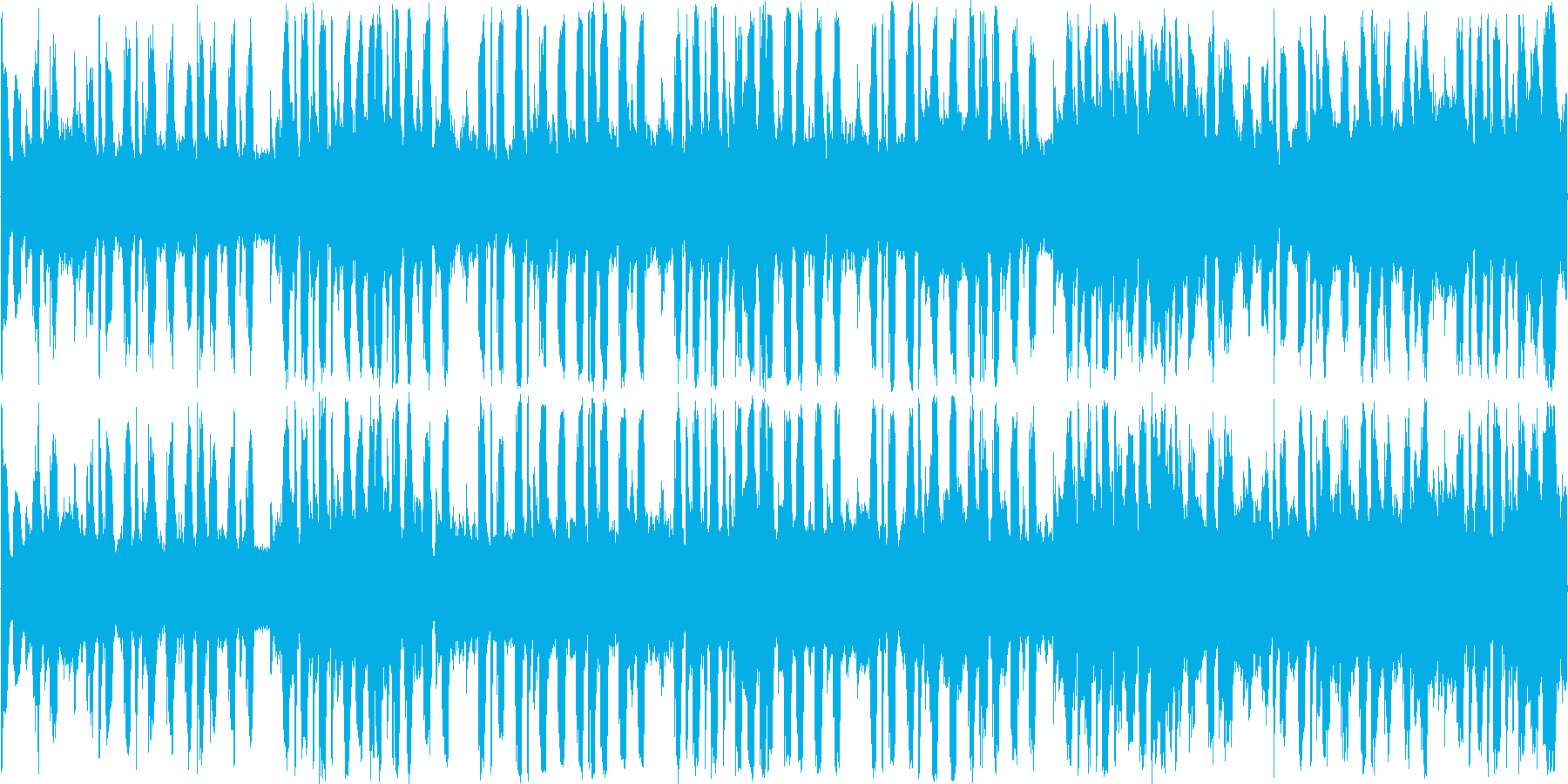 混沌としたリズムを基本にした楽曲です。の再生済みの波形