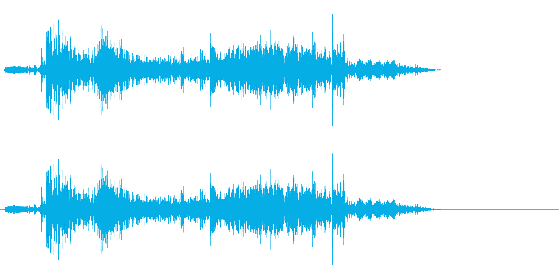 タンバリンの音(しゃん)の再生済みの波形