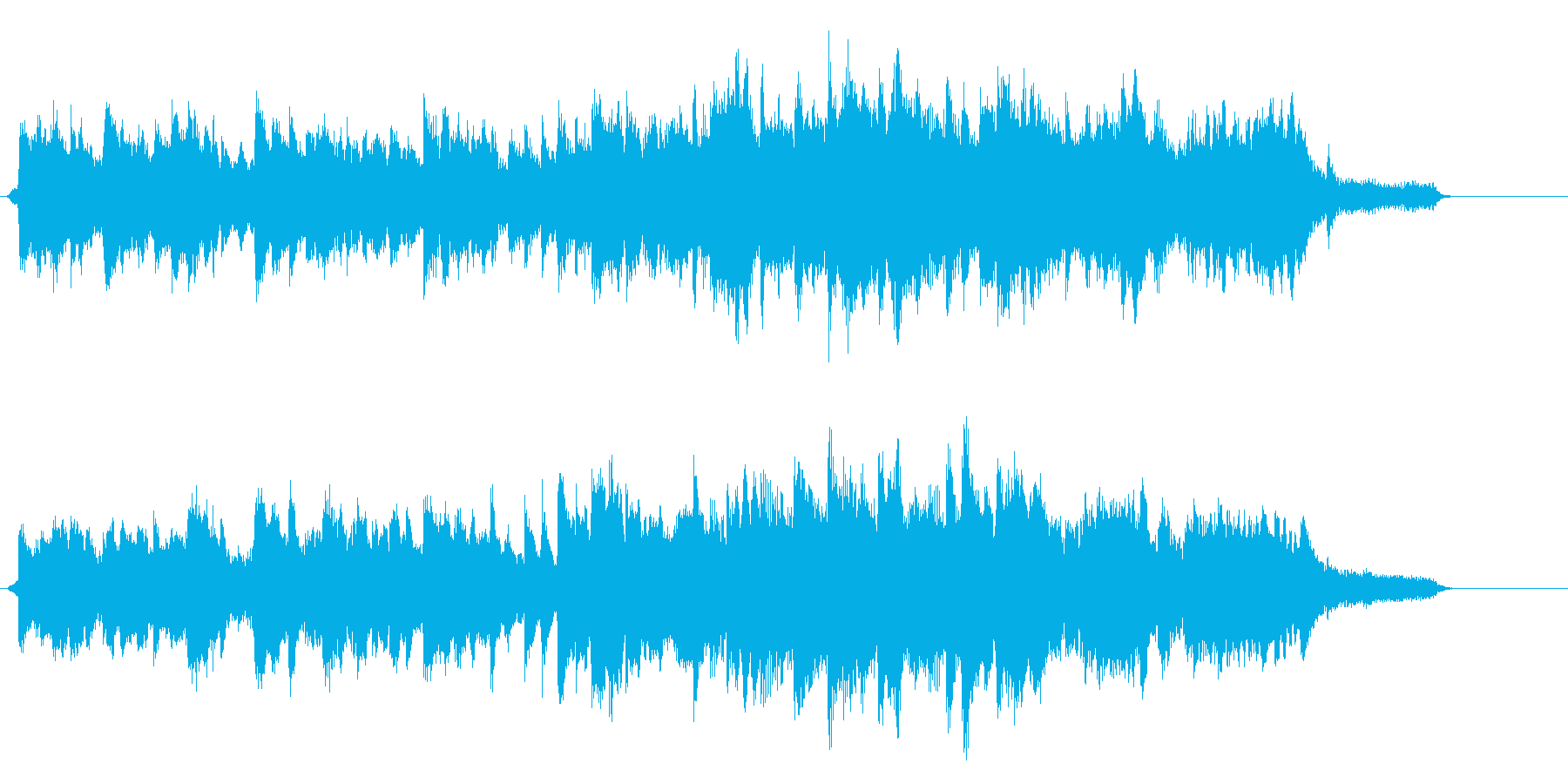 温かい雰囲気の序曲。ピアノとストリングスの再生済みの波形