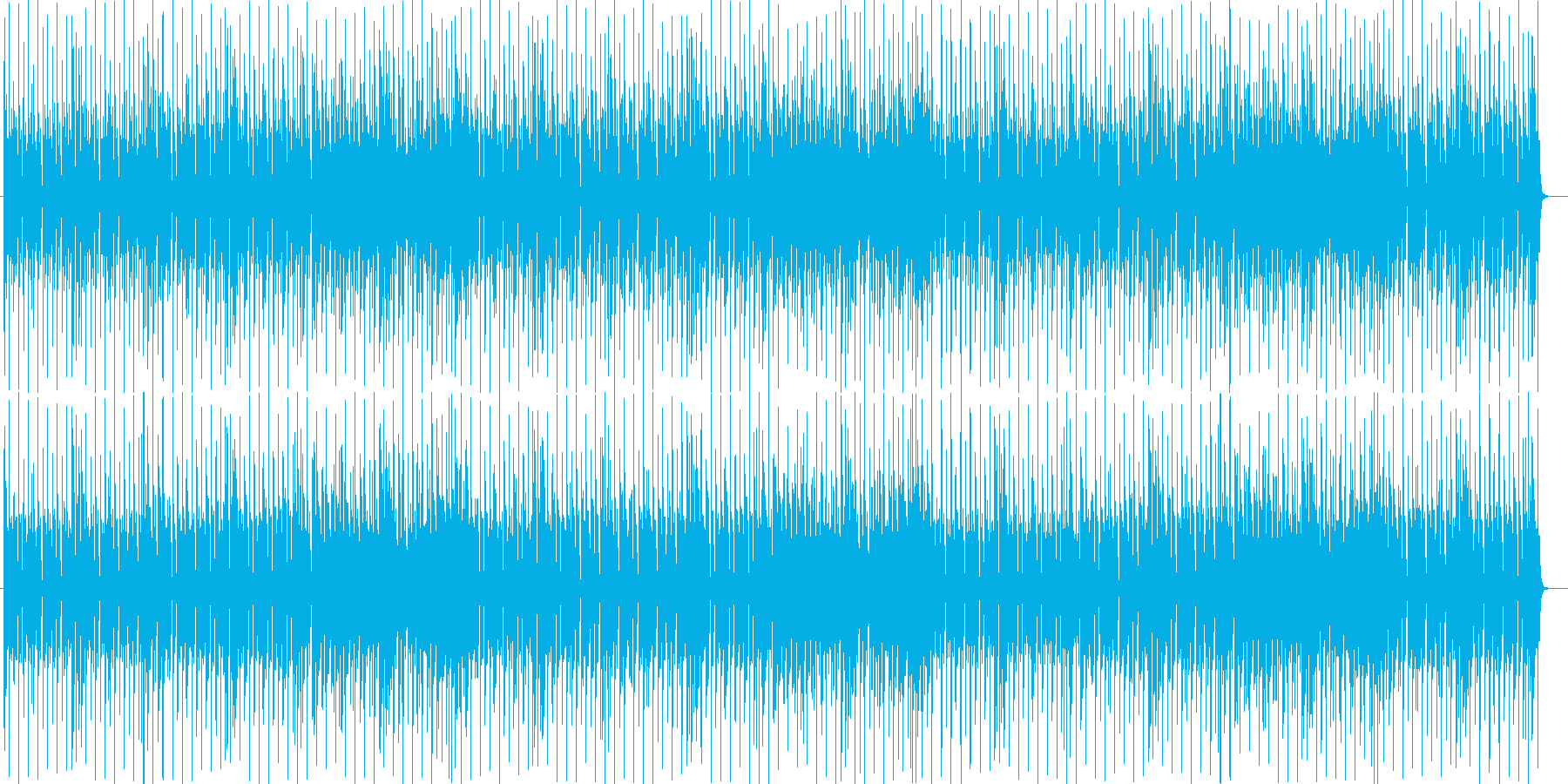 わくわく感のシンセ・ギターなどの曲の再生済みの波形