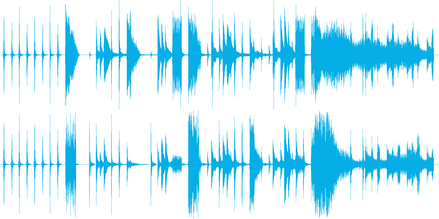 色々な時計の音を使ったCM用BGMの再生済みの波形