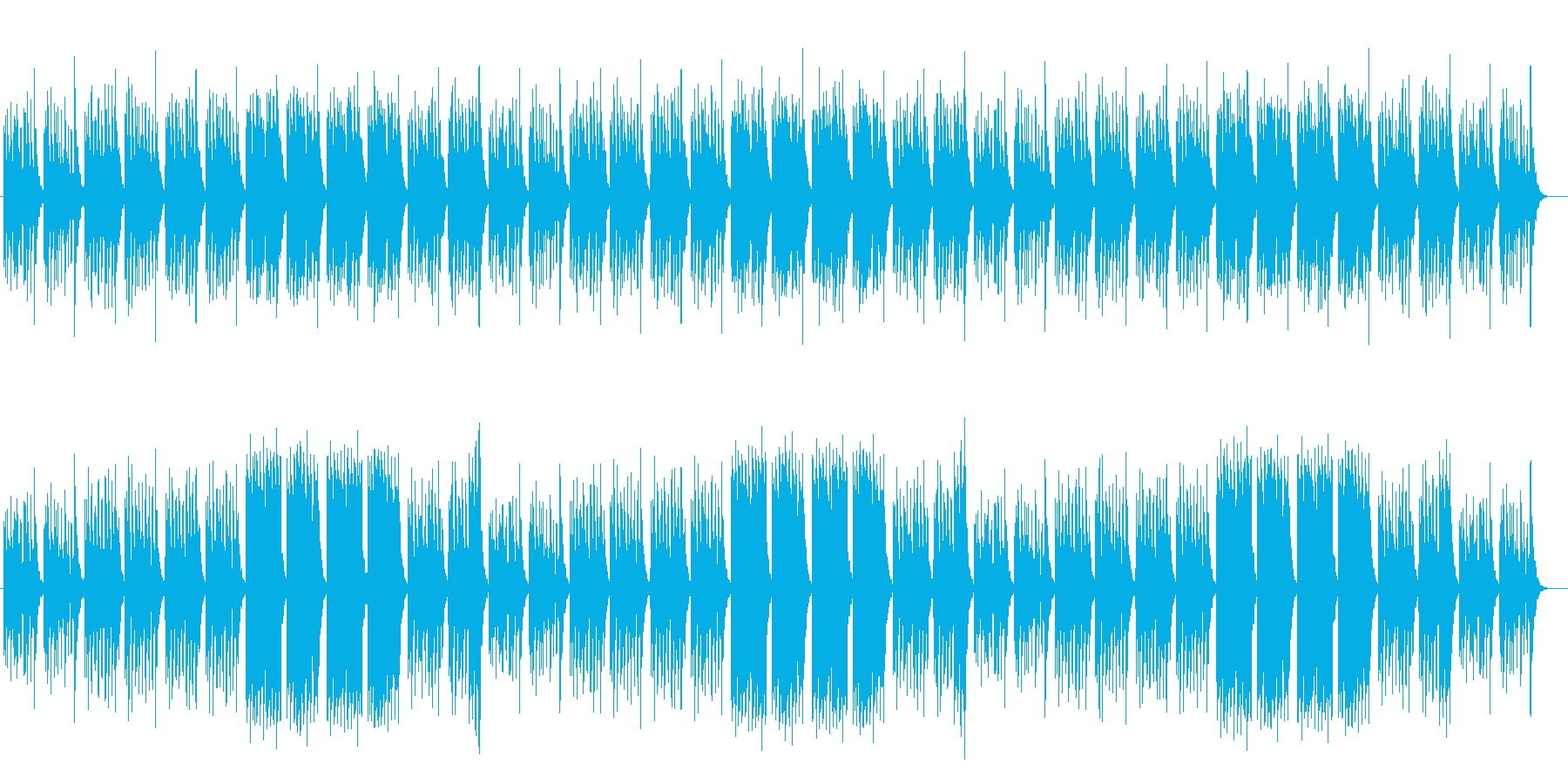かわいいファンタジーなシンセサイザー曲の再生済みの波形