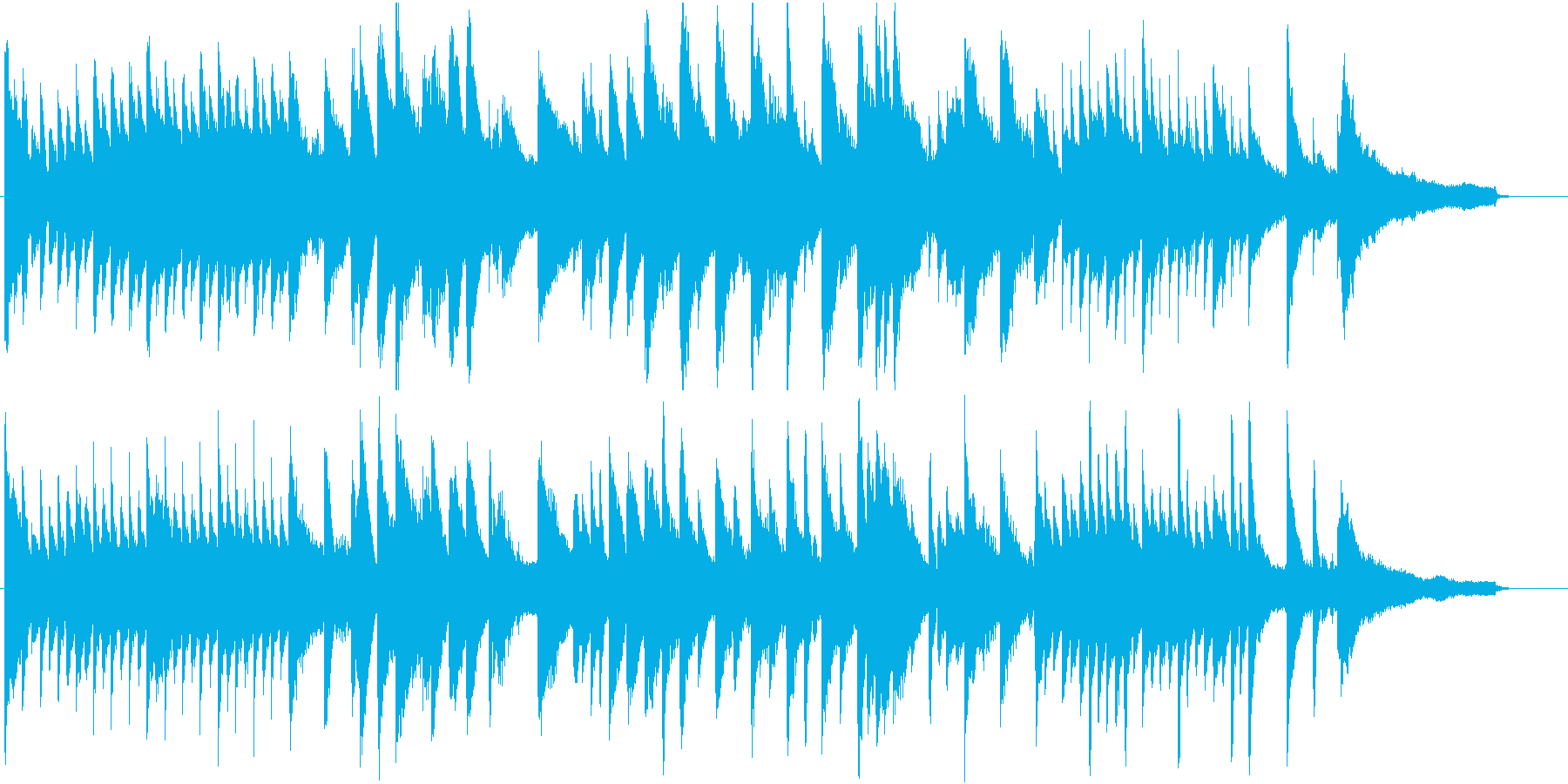 高音の粒が特徴のピアノソロ楽曲。CM等にの再生済みの波形
