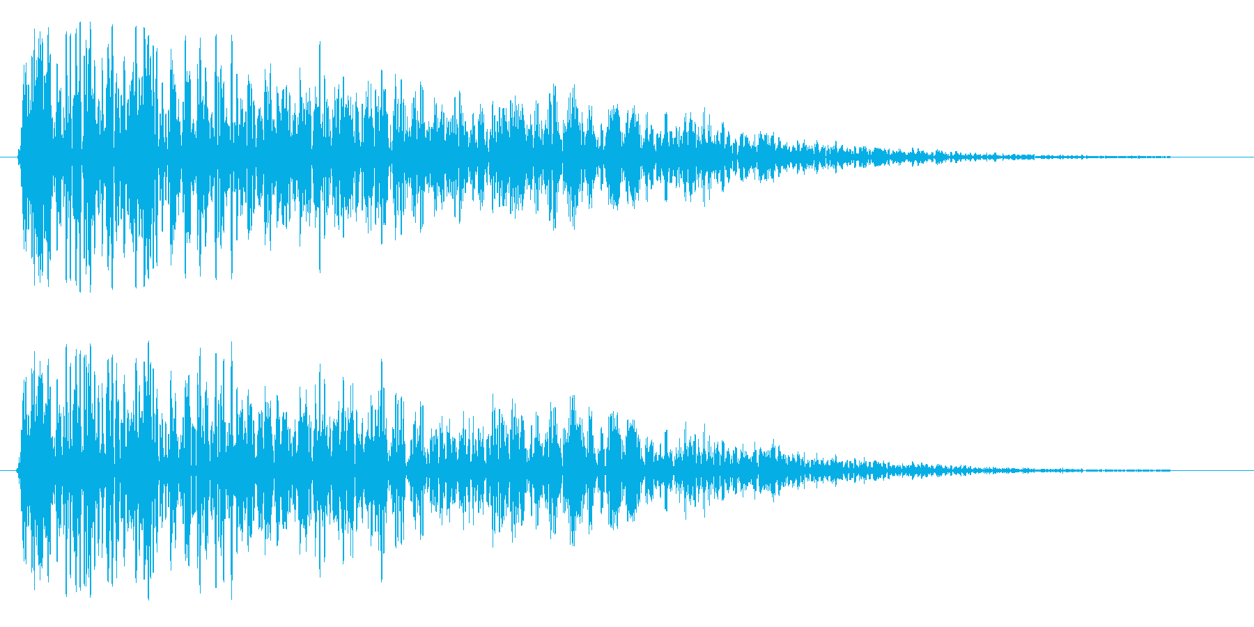 太い管から音を出し離れていく乗り物の音の再生済みの波形