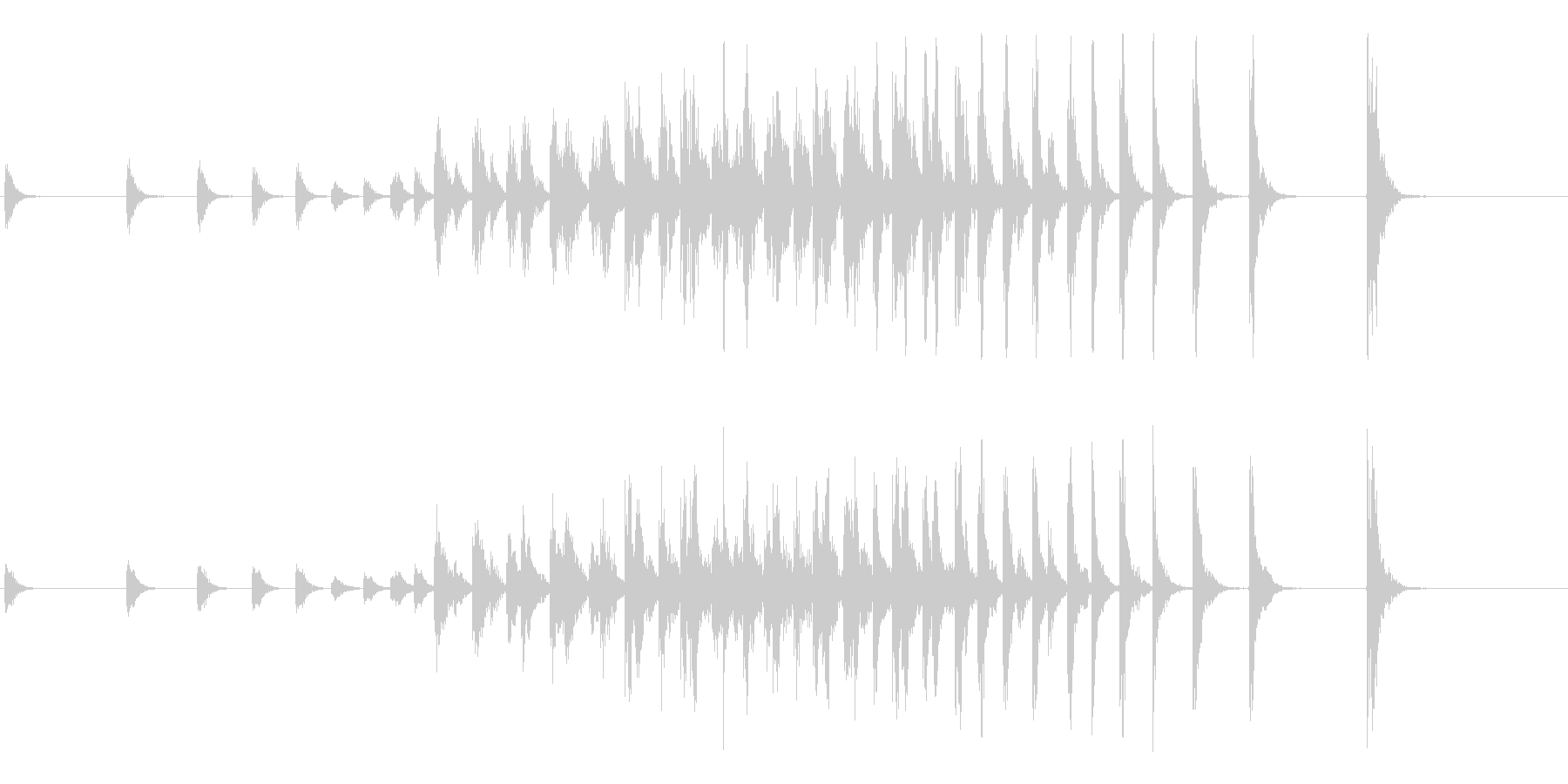 和太鼓によるオープニング等に最適な連打音の未再生の波形