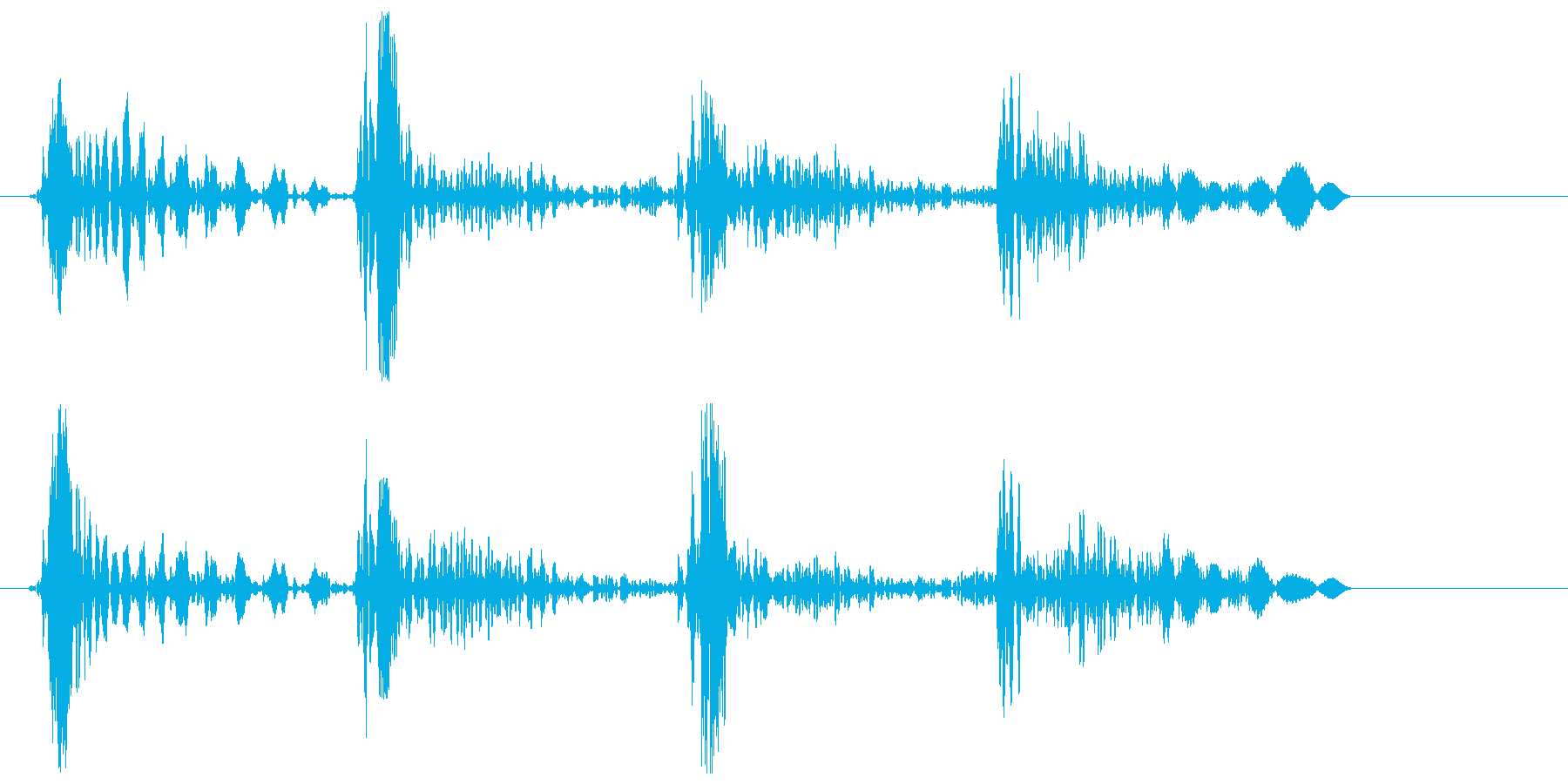 ポコポコ(何かを叩いたような音)の再生済みの波形