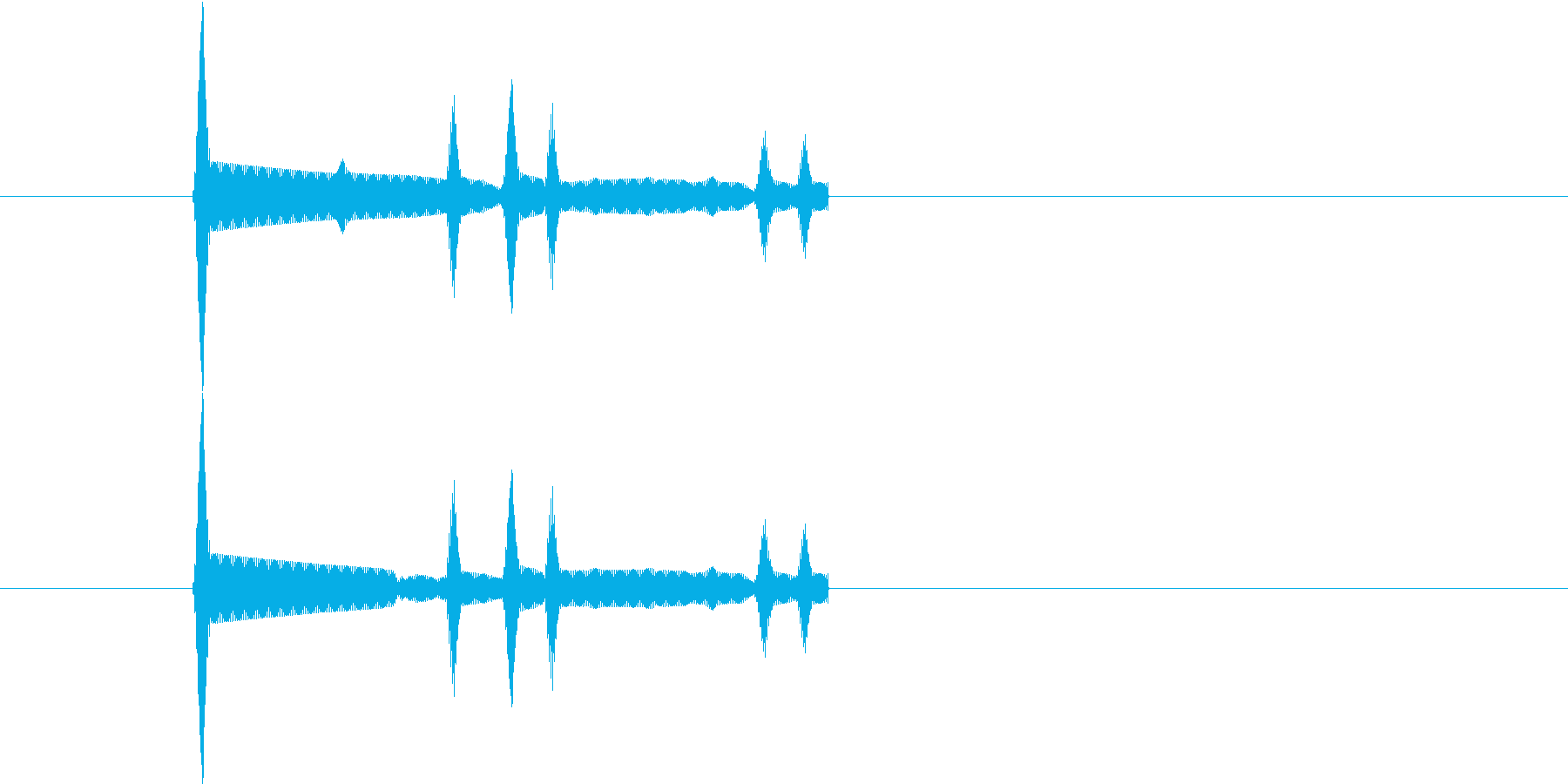 ピッという短いボタン音です。の再生済みの波形