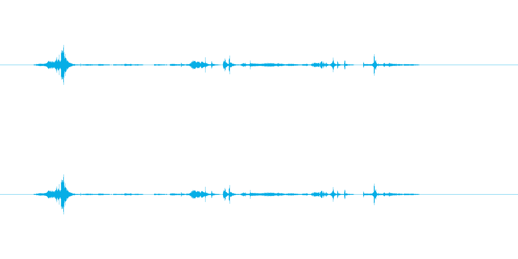 紙をはさみで切る音の再生済みの波形