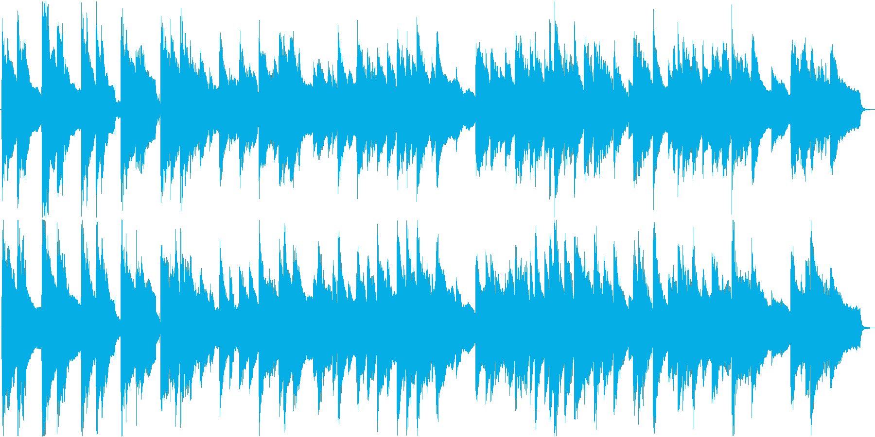 眠くなる落ち着いたアコースティック曲の再生済みの波形