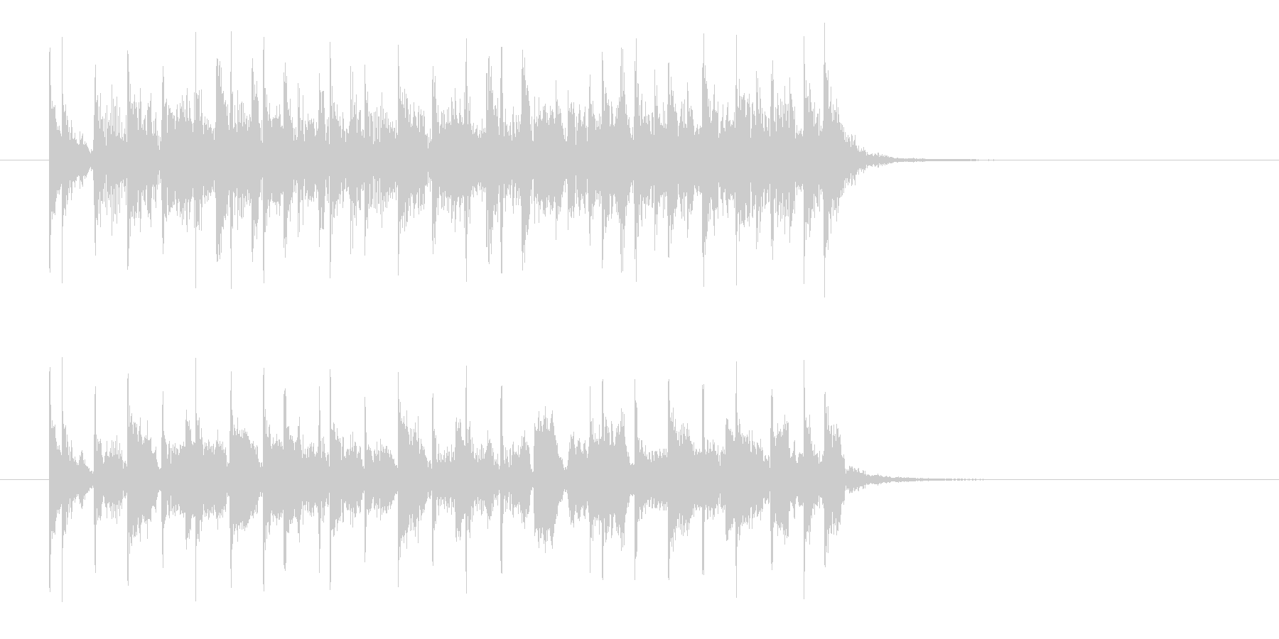 盛り上がるロカビリー風なジングル曲の未再生の波形
