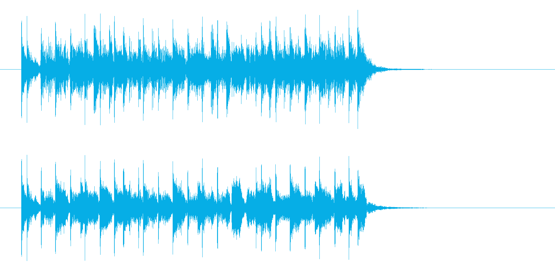 盛り上がるロカビリー風なジングル曲の再生済みの波形