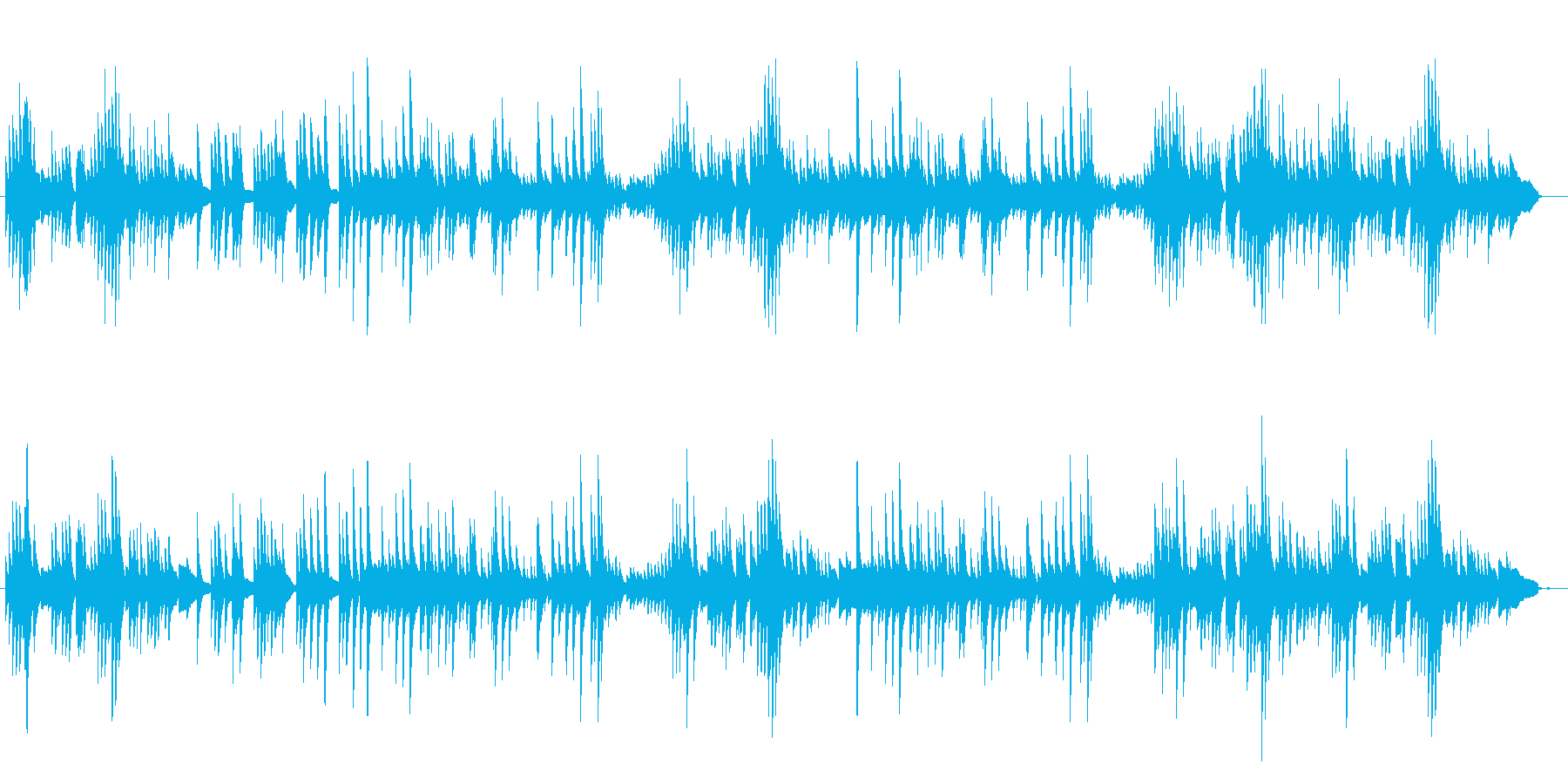 オルゴール調のオシャレでゆったりした曲の再生済みの波形