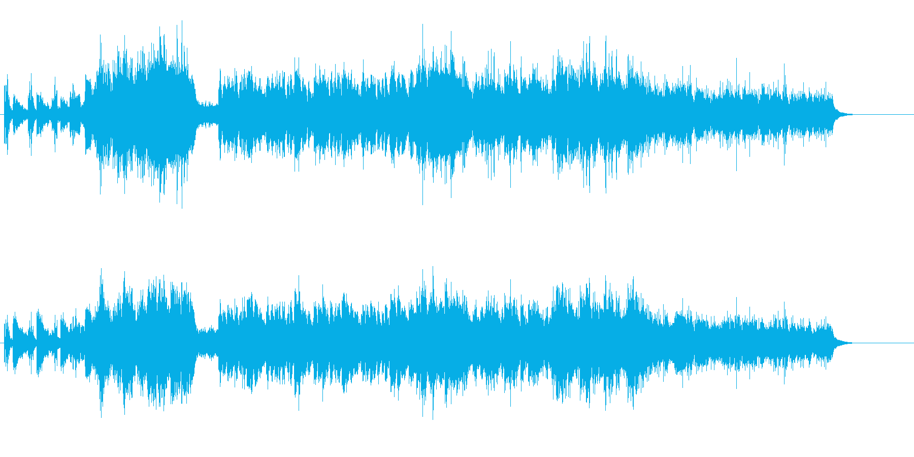 木の葉から水滴が落ちるナチュラルな曲の再生済みの波形