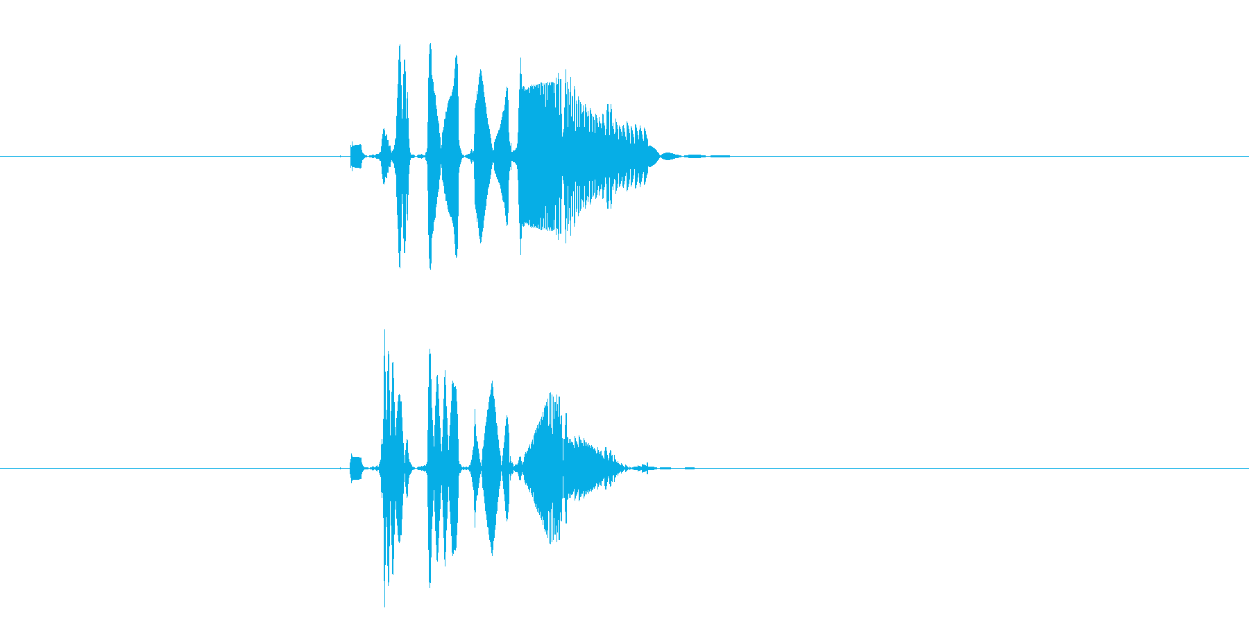 ピヒューンと聞こえる効果音の再生済みの波形