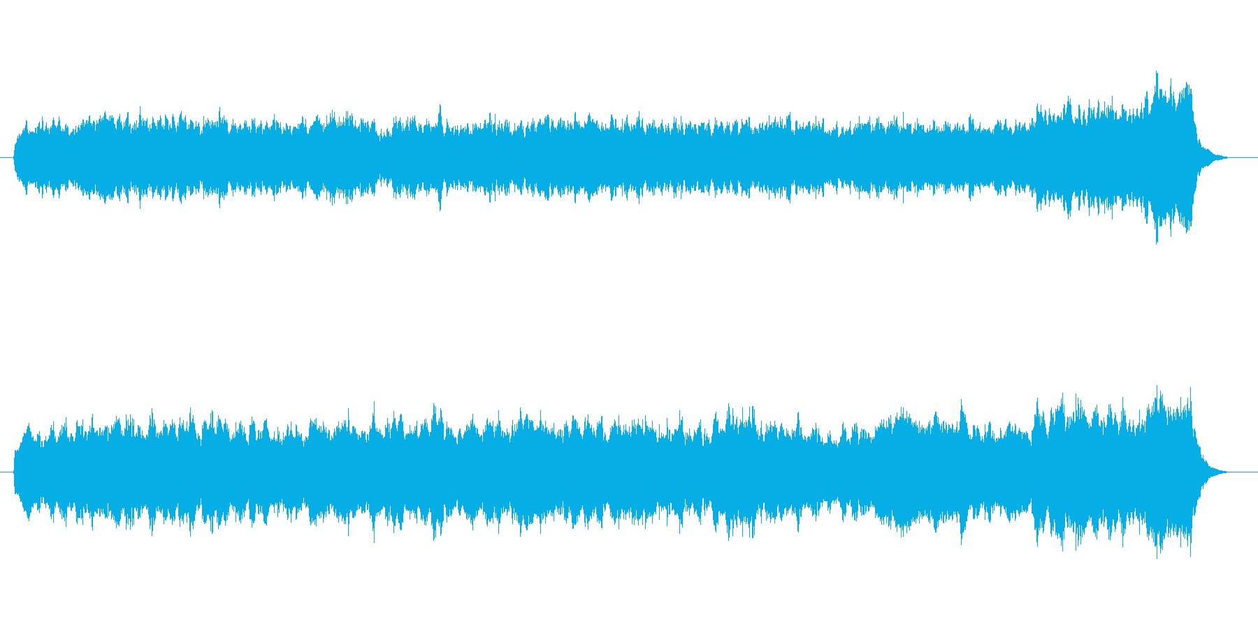 パイプオルガンのオリジナル曲。荘厳な曲の再生済みの波形