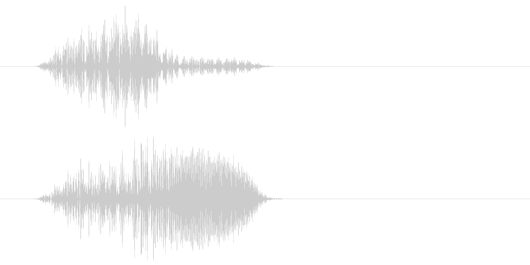 パァという明るい効果音の未再生の波形