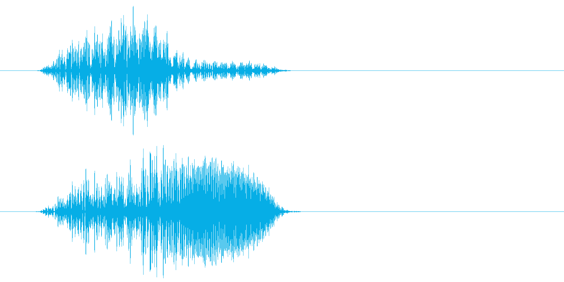 パァという明るい効果音の再生済みの波形