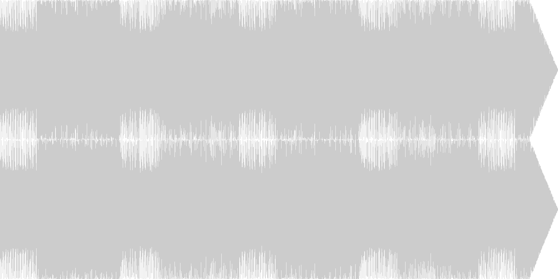 ベース効いたハードなロック、メタル調の曲の未再生の波形