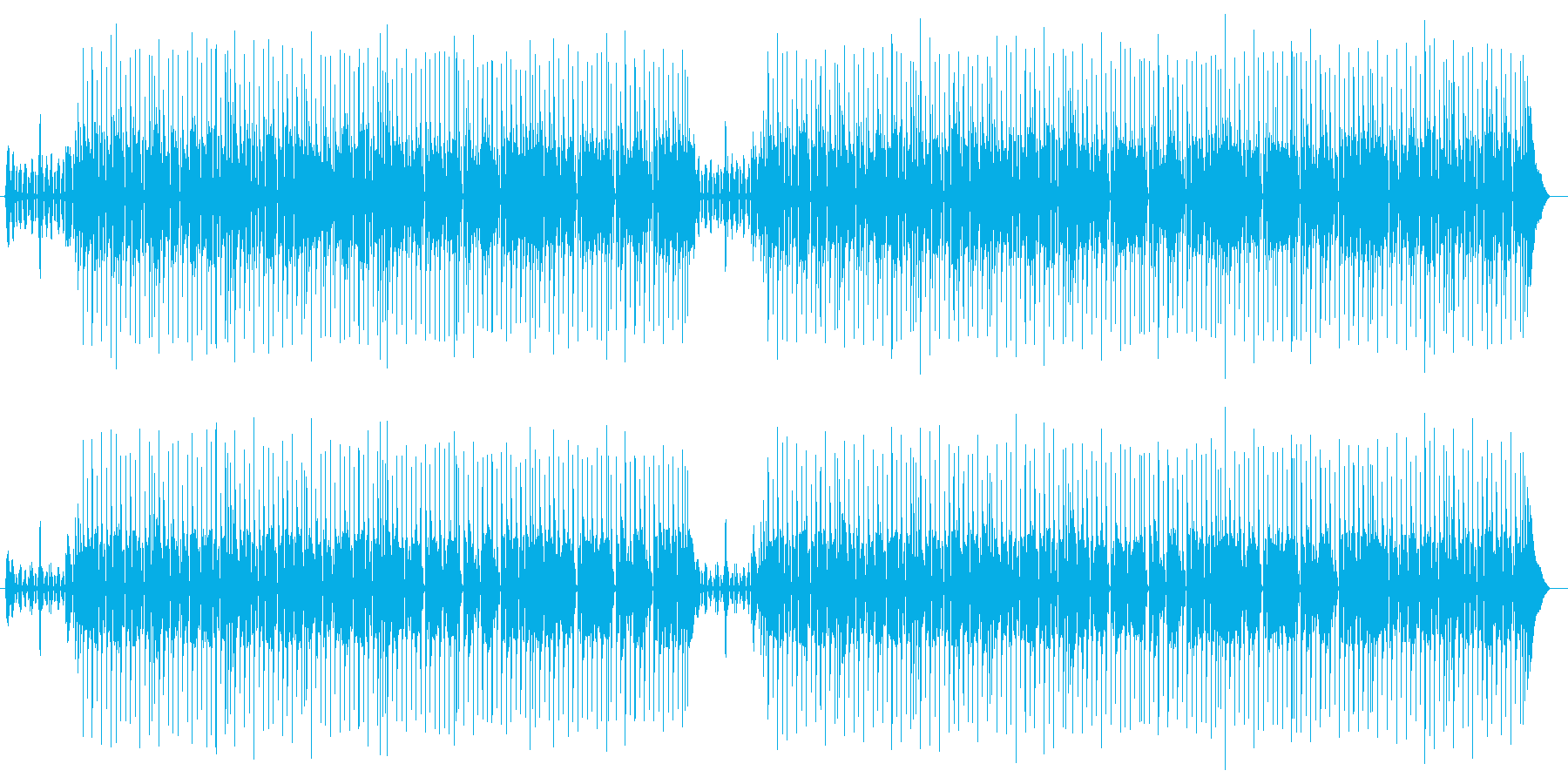 ゆったりとリラックスシンセポップス曲の再生済みの波形