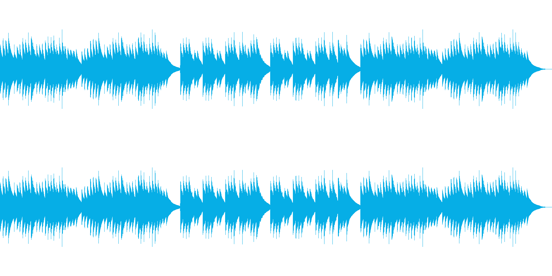 さわやかなオルゴール風の曲の再生済みの波形