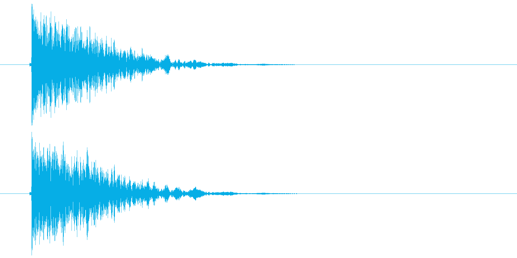 高音でチューーンと響く音(発射・飛行音)の再生済みの波形