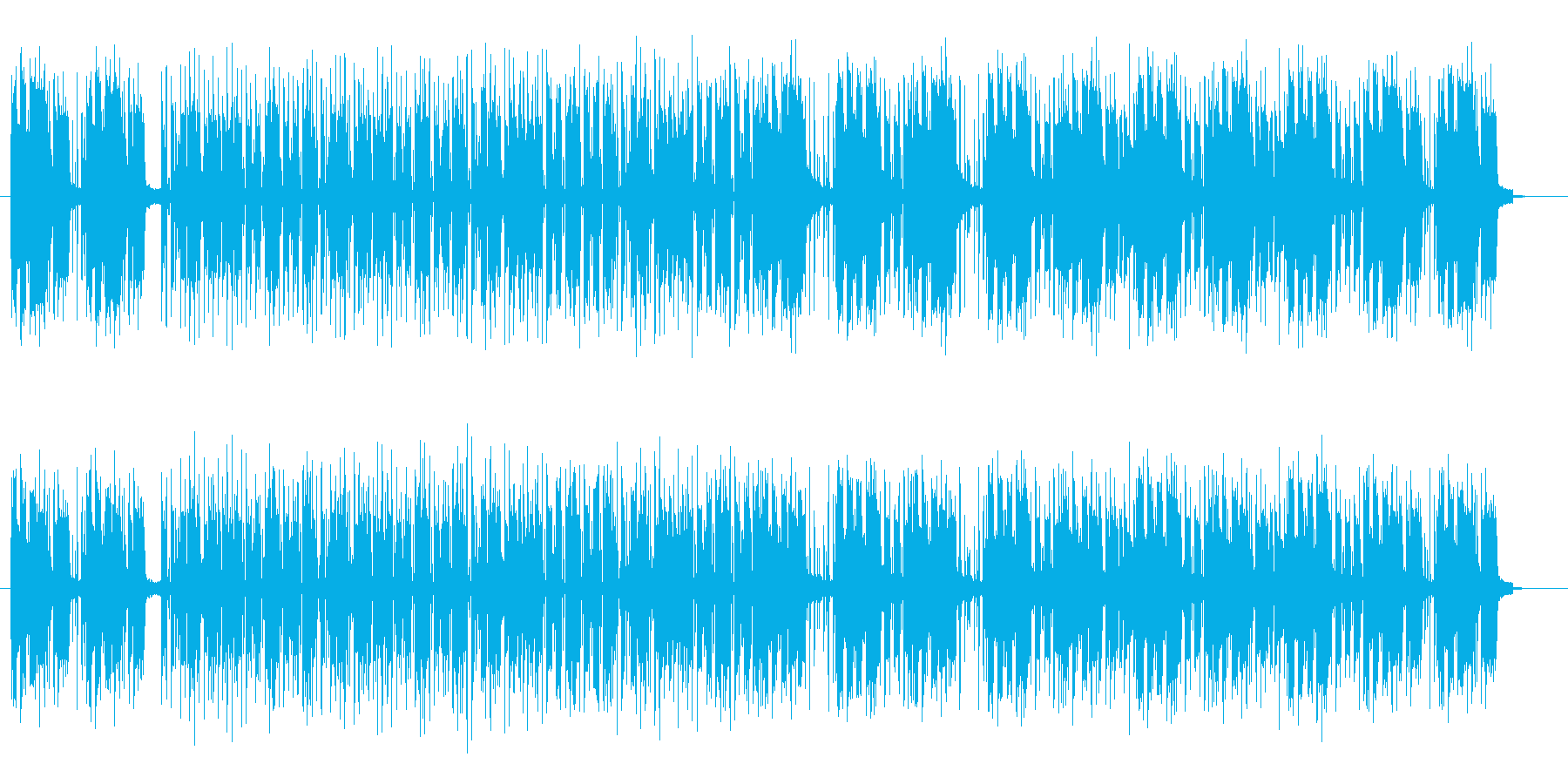 ミュートの入ったベース音が特徴のポップスの再生済みの波形