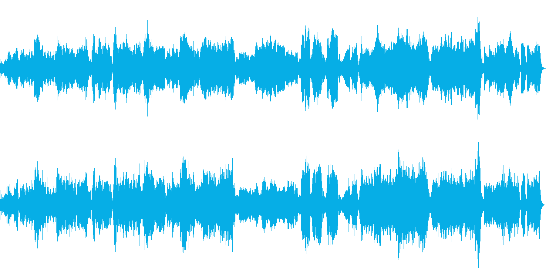 インパクトの強いドラマチックな映像向け曲の再生済みの波形