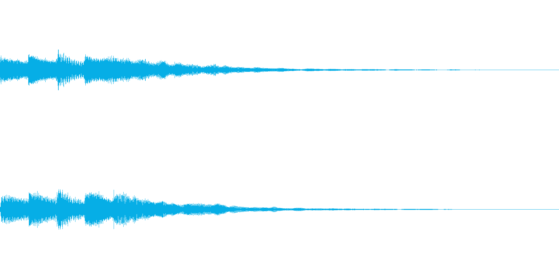幻想的でミステリアスなピアノのスタート音の再生済みの波形