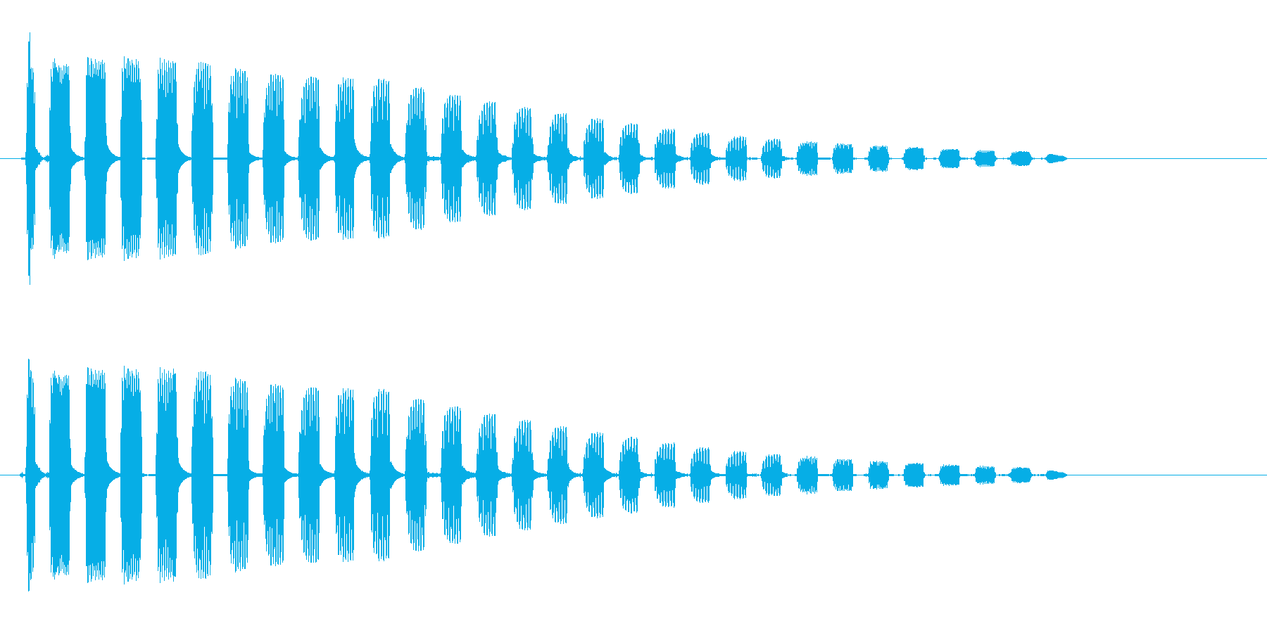 ビヨ〜ン (ゴム質な跳ね返り音)の再生済みの波形
