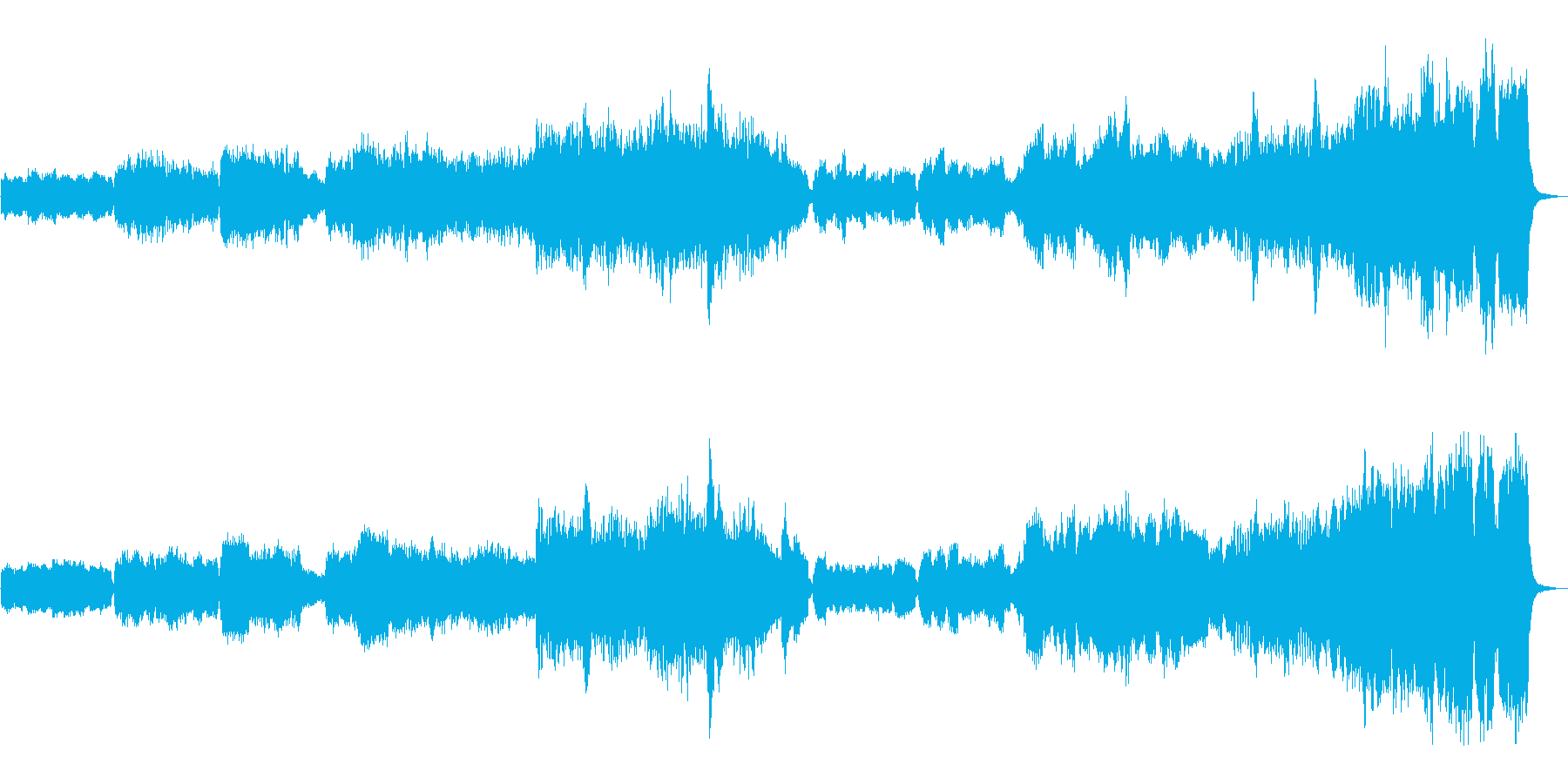 映像に使いやすいファンタジーで楽しい曲の再生済みの波形