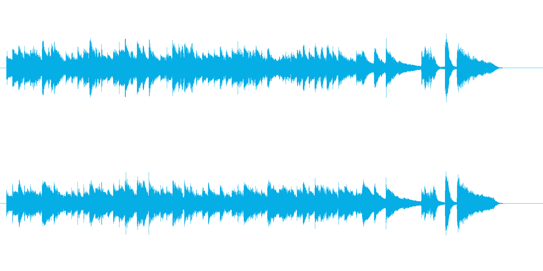 丘の上でピアノを聴いているようなジングルの再生済みの波形