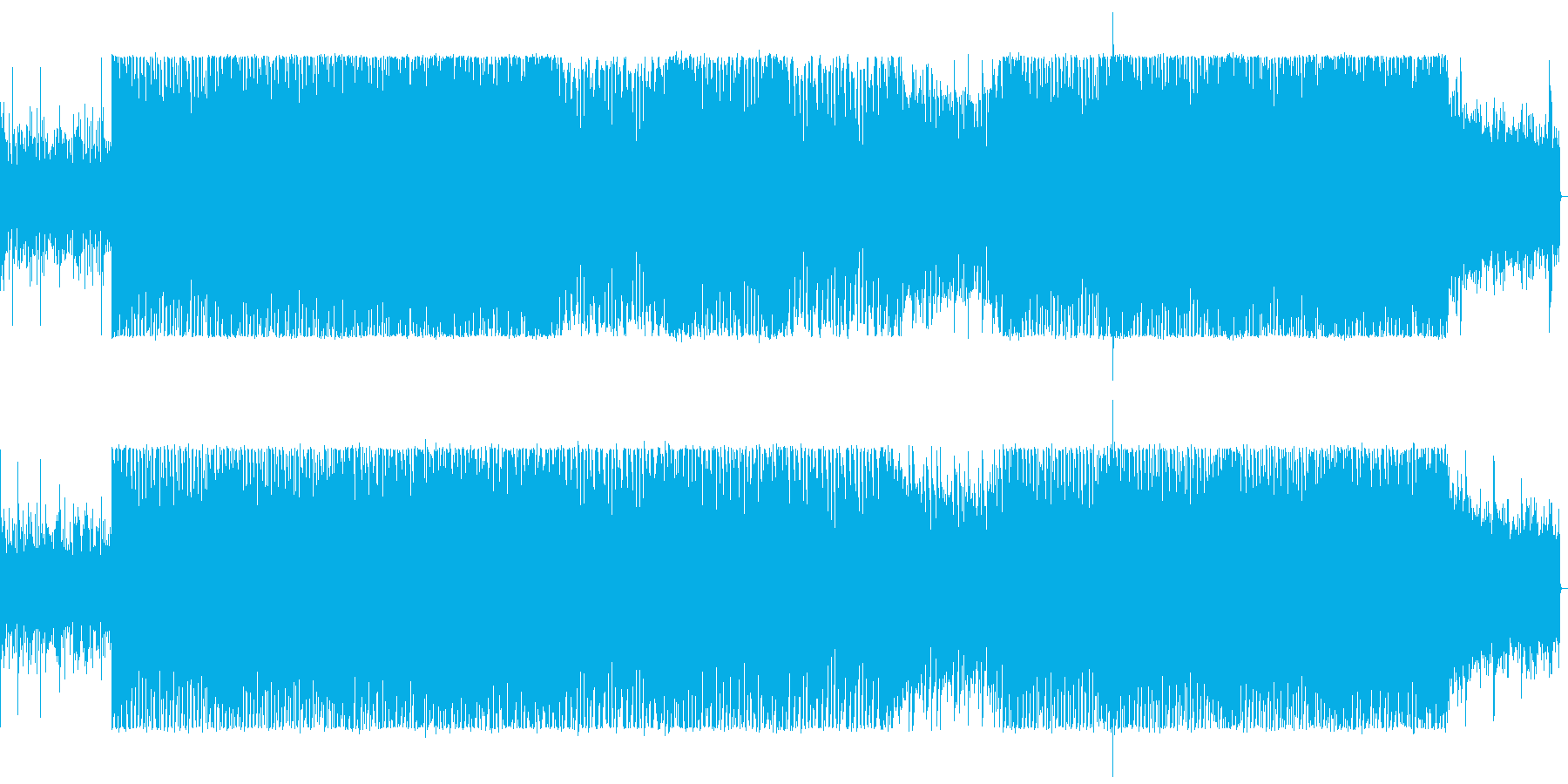 ドラムとシンセのくにゃくにゃ音のミックスの再生済みの波形