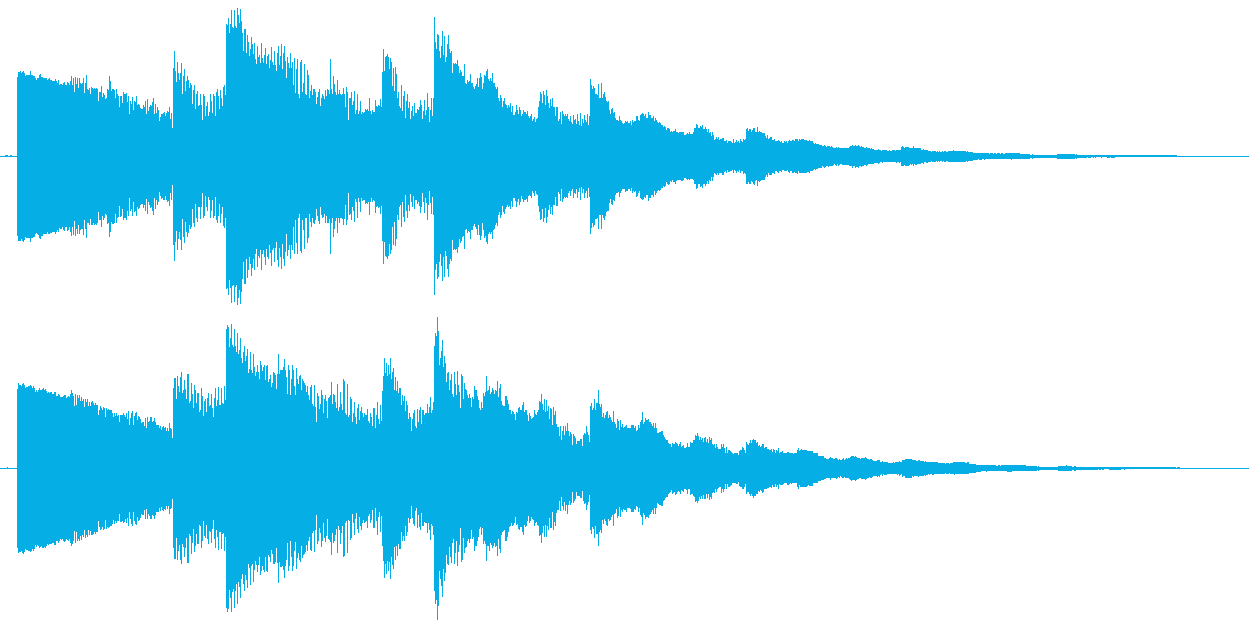 ベルの静かな場面転回音3の再生済みの波形