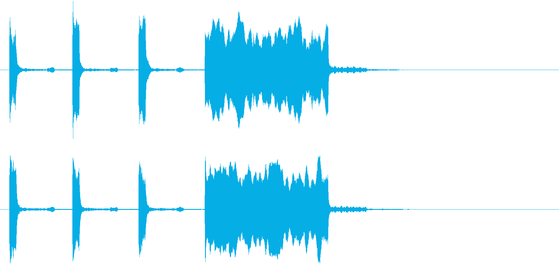 中音くらいの時報(ピッピッピッピー)の再生済みの波形