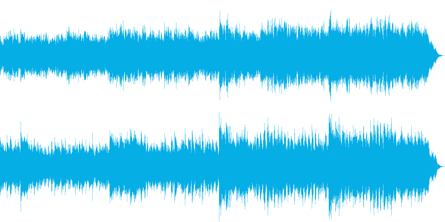 朝日が昇ってくるような曲の再生済みの波形