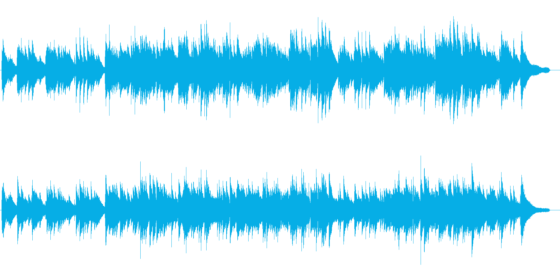 優しい陽の光のようなピアノソロ楽曲の再生済みの波形