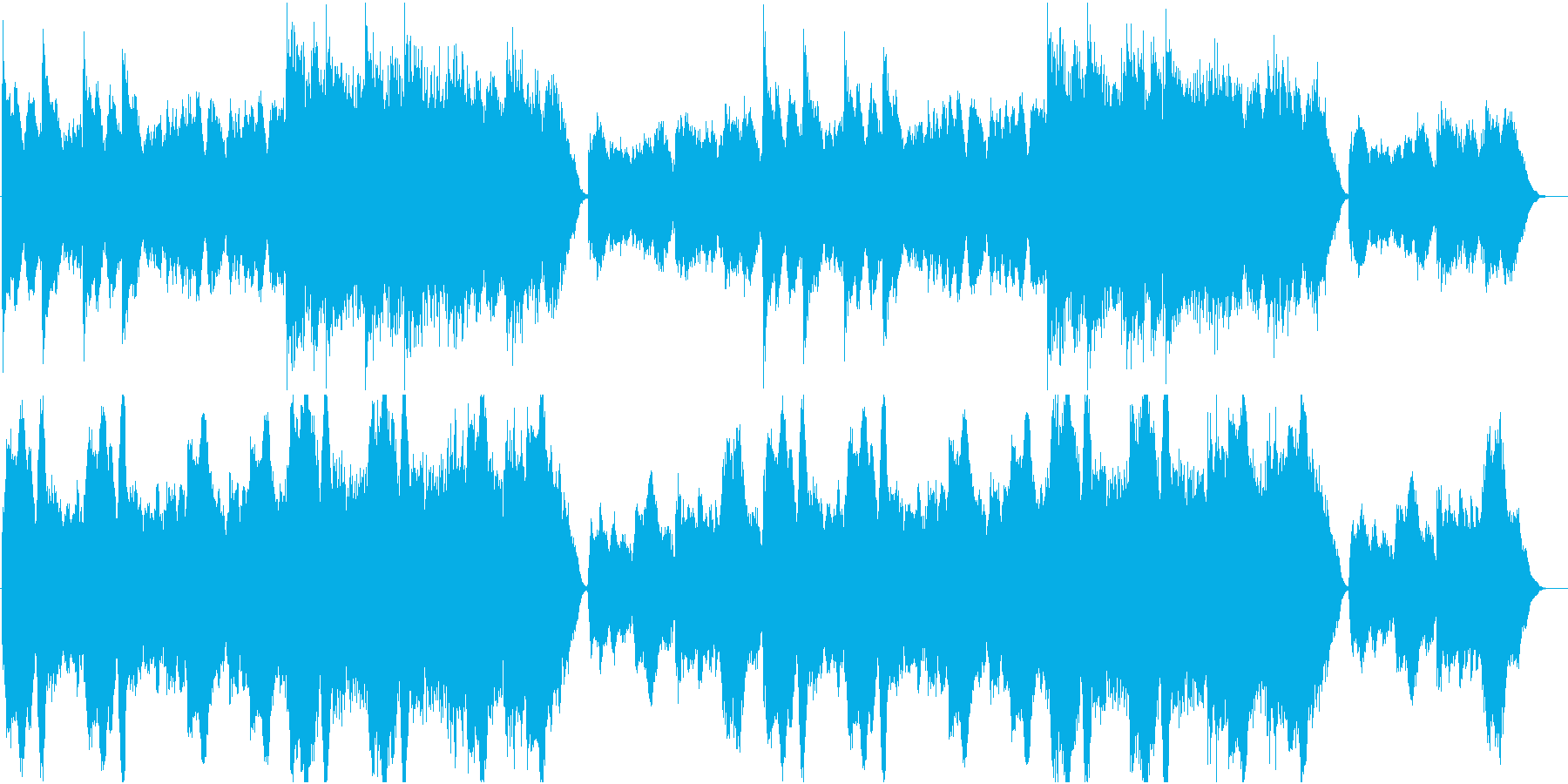 シリアスな廃城の曲の再生済みの波形