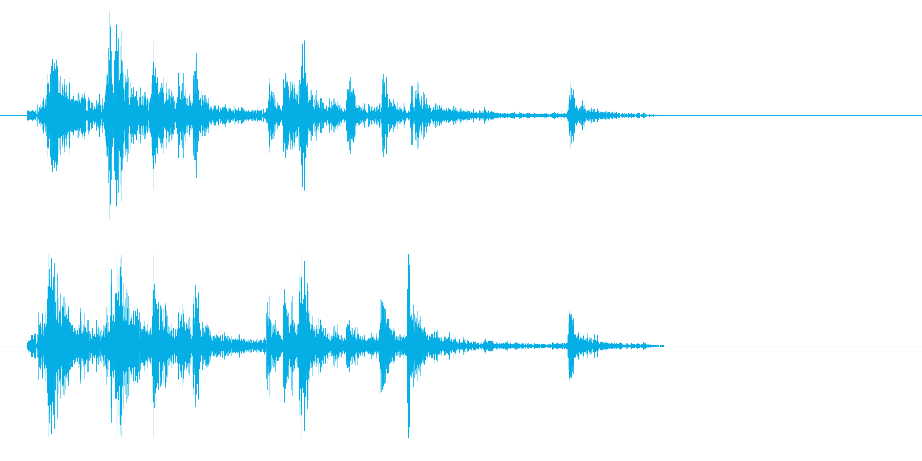 シャッター音(短くカシャリとした音)の再生済みの波形