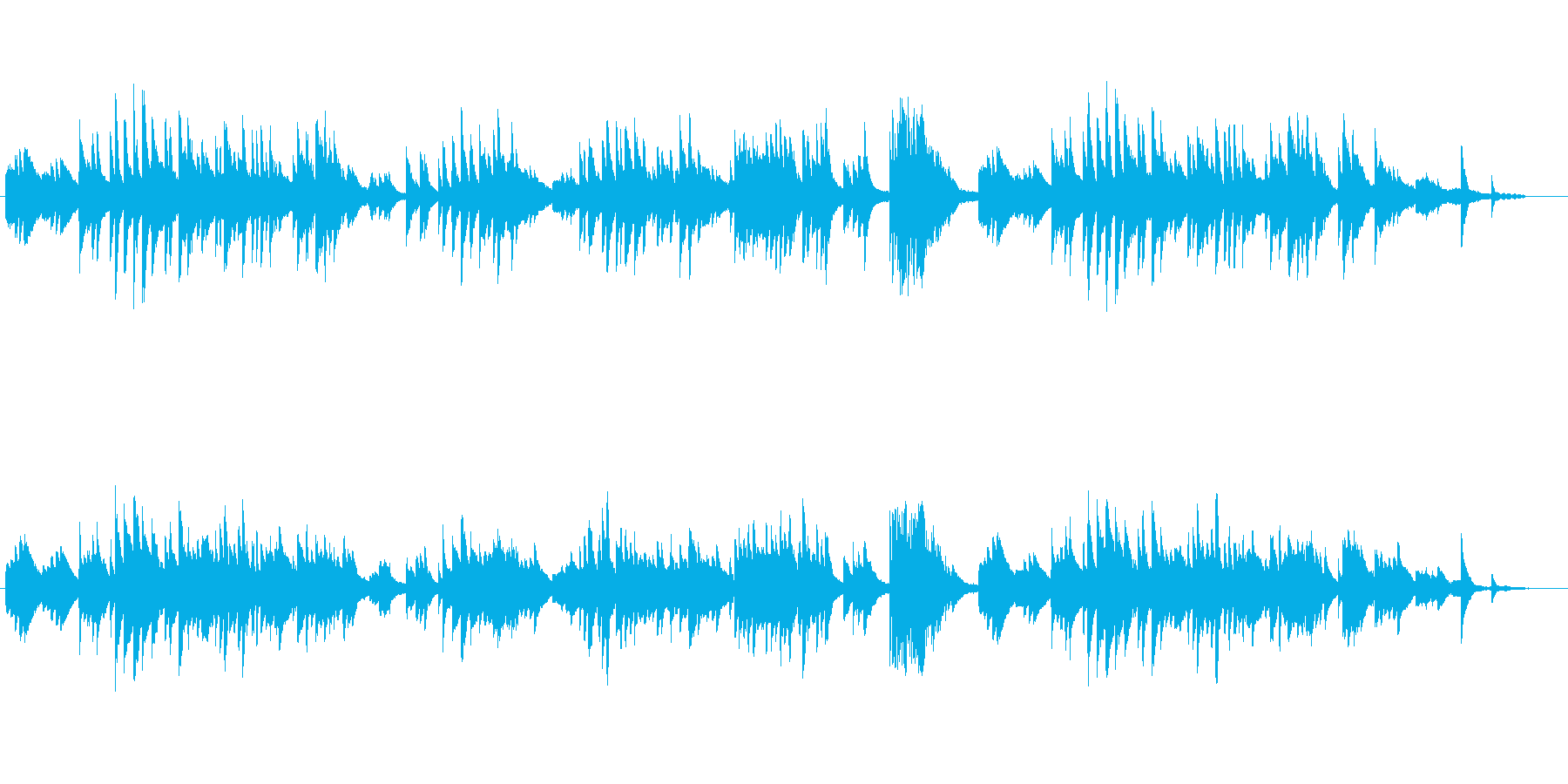 ヒーリング・イージーリスニングのピアノ曲の再生済みの波形