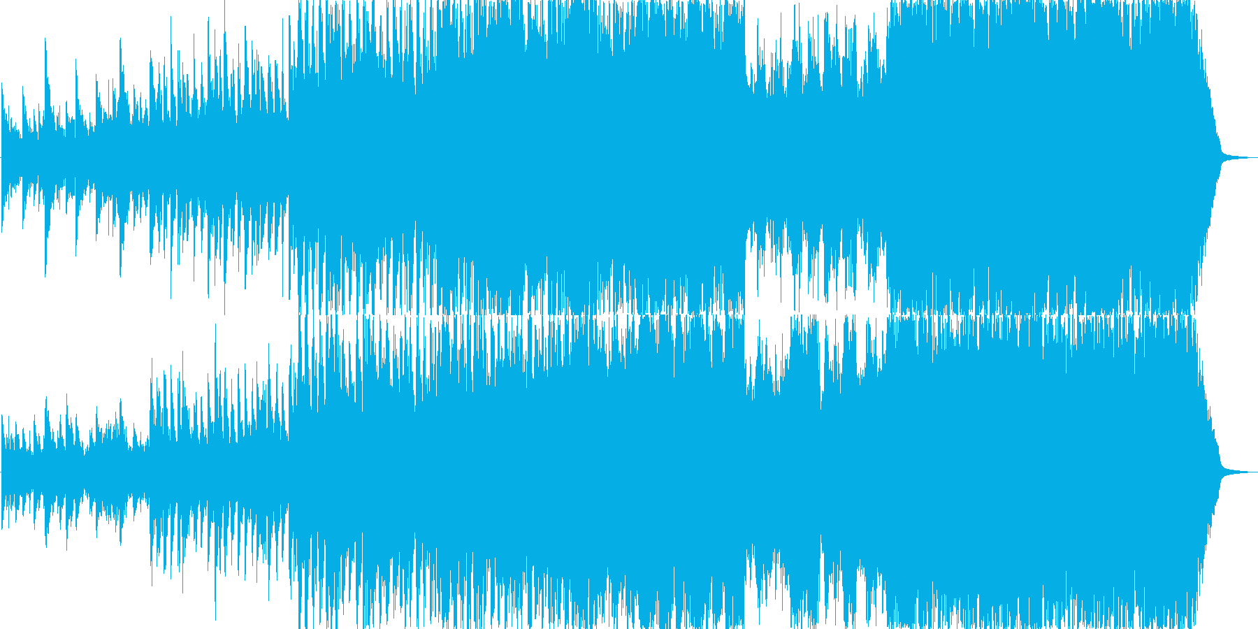 ポジティブなピアノ、オーケストラ楽曲の再生済みの波形