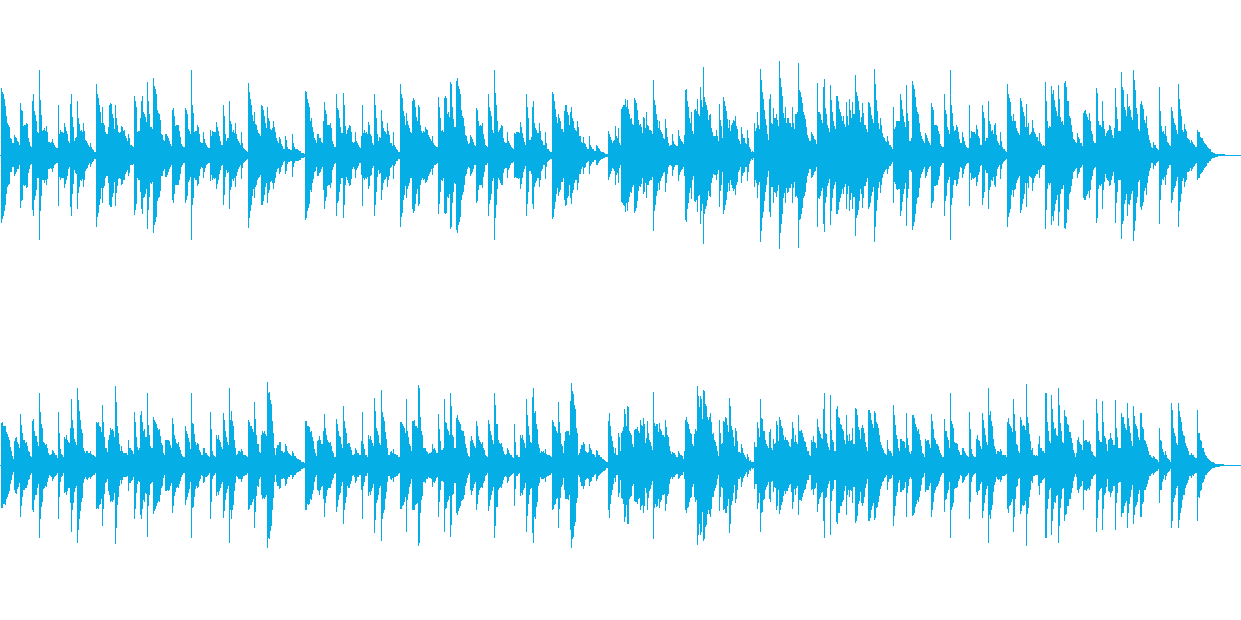 回想や思い出をイメージしたオルゴール曲の再生済みの波形