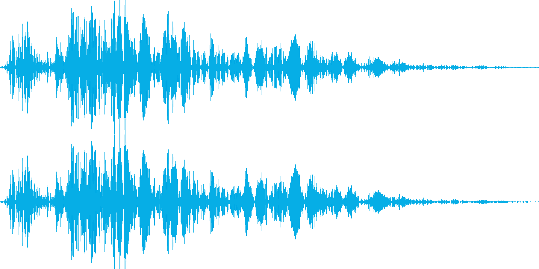 必殺風の殴り音の再生済みの波形