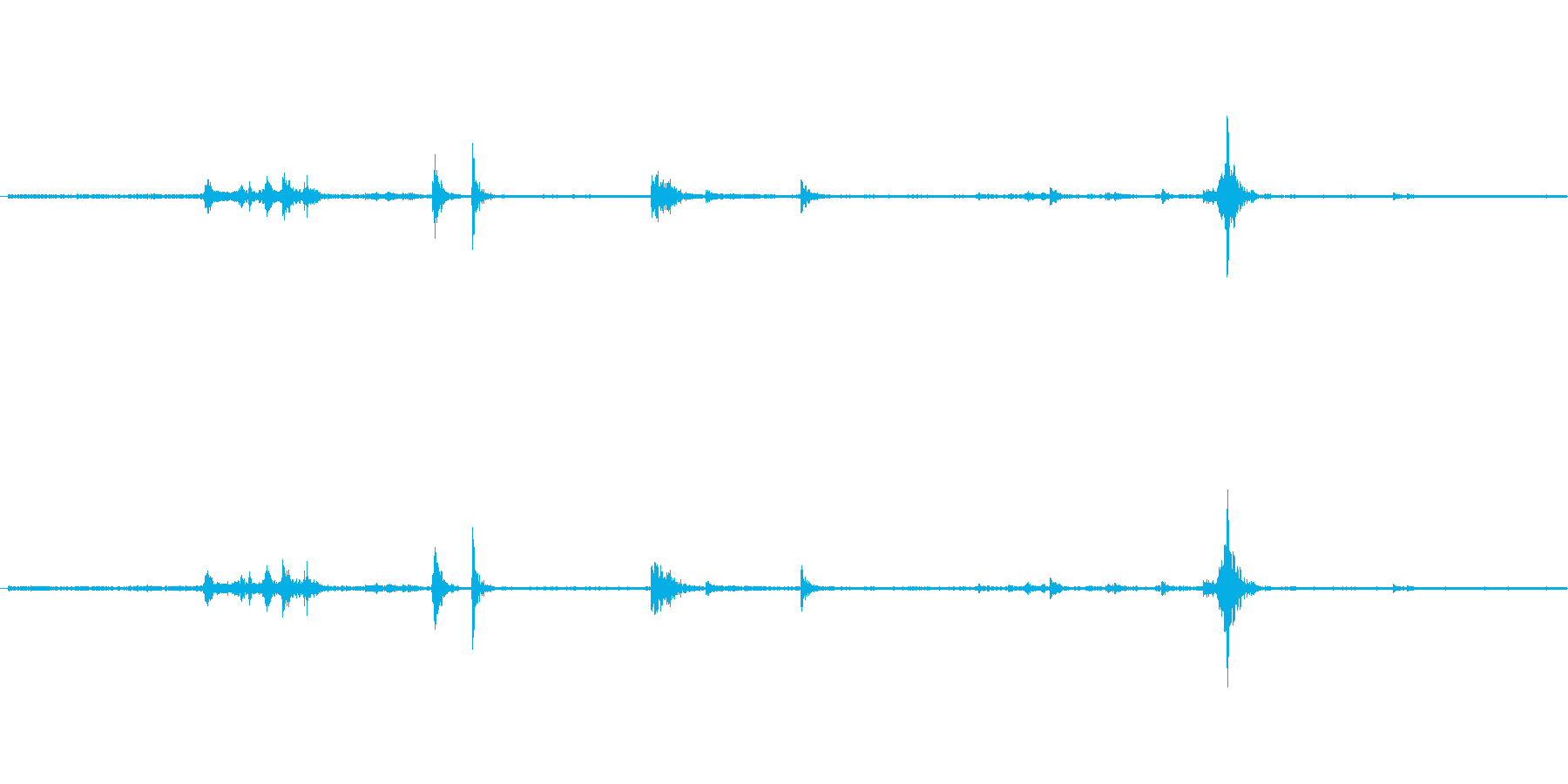 冷蔵庫の開閉音・物の取り出し音ですの再生済みの波形
