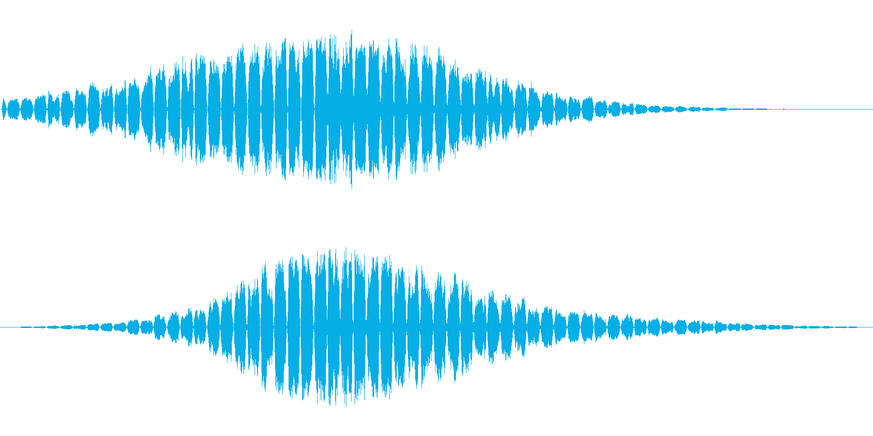 高音で機械的な通過音の再生済みの波形