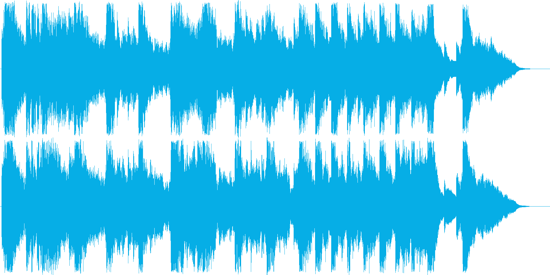 ふんわりした変則気味のオルゴール音の再生済みの波形