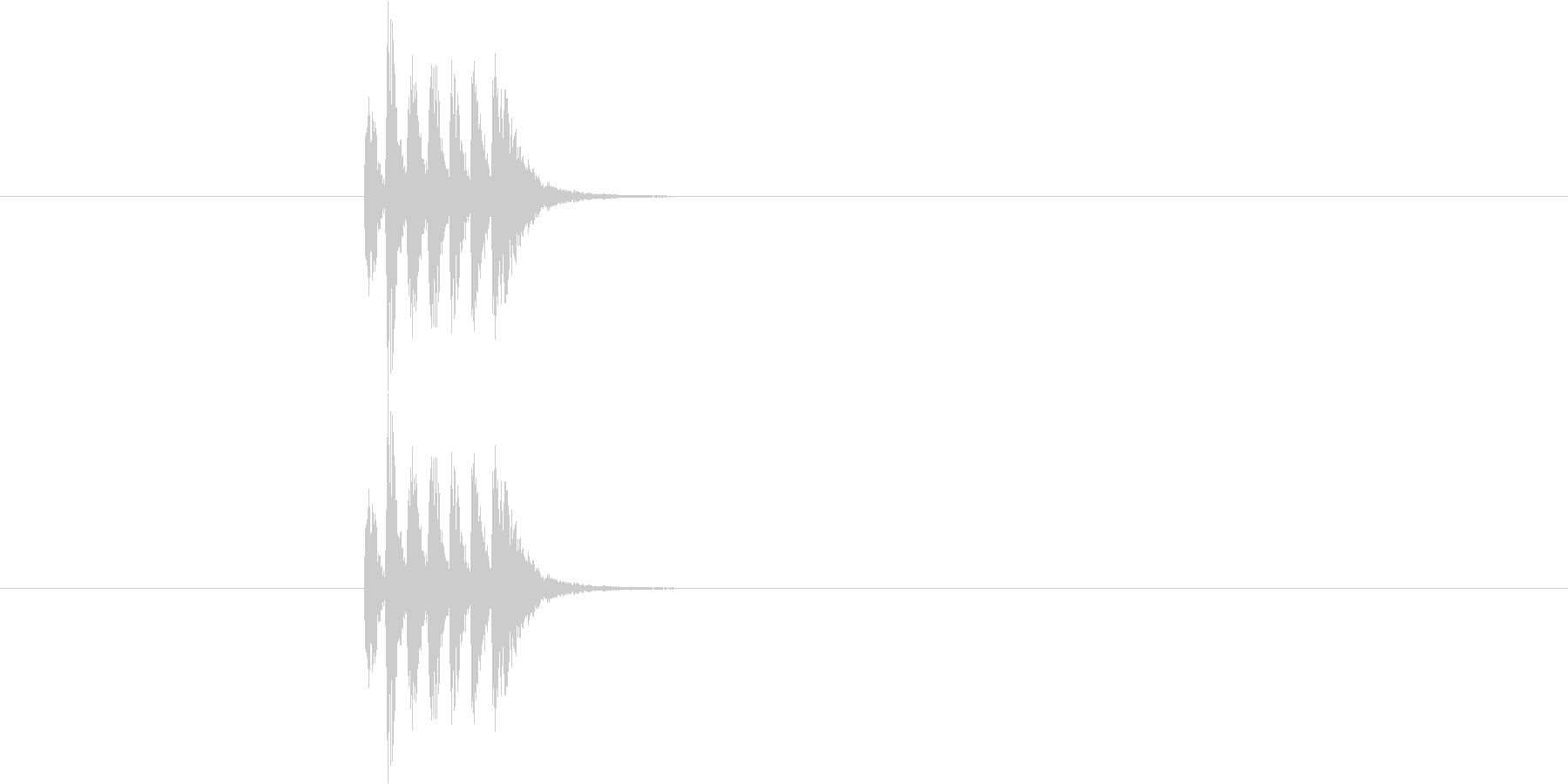 そろばんを「ジャっ!」っと弾く音の未再生の波形