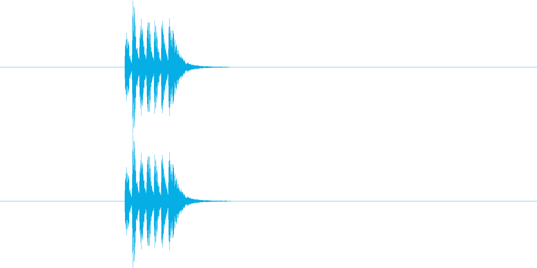 そろばんを「ジャっ!」っと弾く音の再生済みの波形