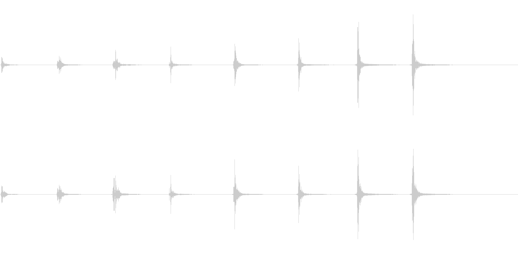 ひたひたと何かが近づく足音の未再生の波形