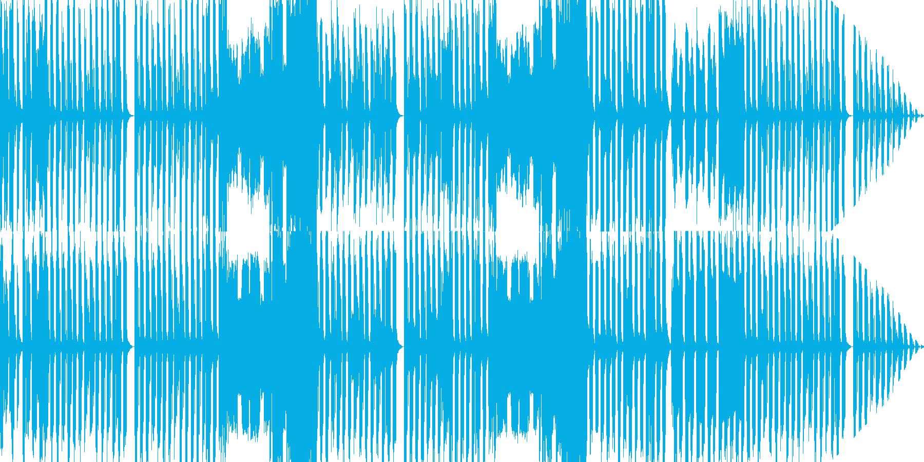 コミカルだけど、怪しげな曲の再生済みの波形